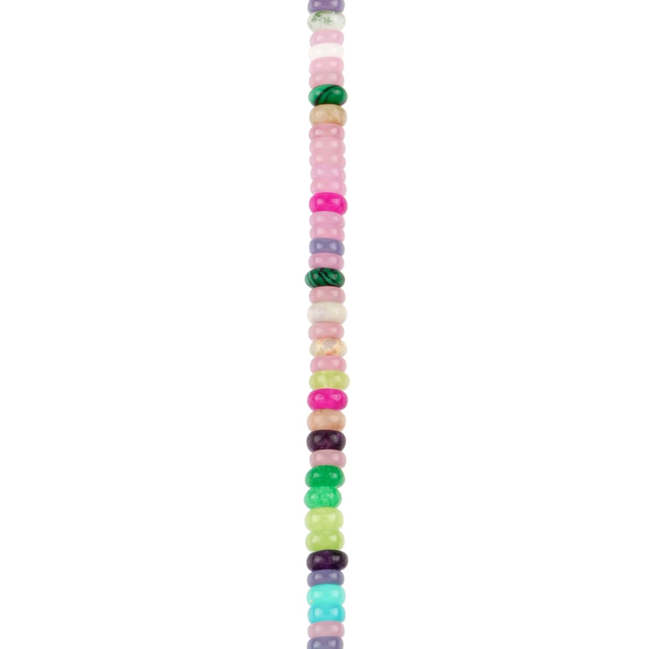 12 Pack: Mixed Stone Rondelle Beads by Bead Landing™